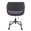 Chaise de bureau contemporaine réglable en métal noir et similicuir