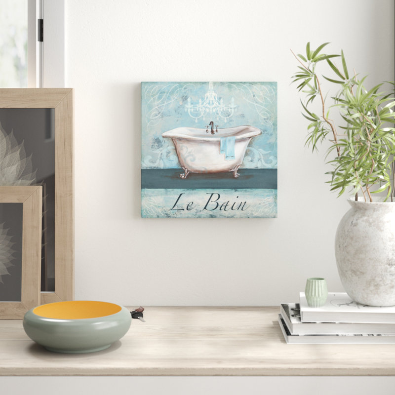 Aqua Bath Le Bein 1 Piece Wrapped Canvas Wall Art, 45.72cm H x 45.72cm W