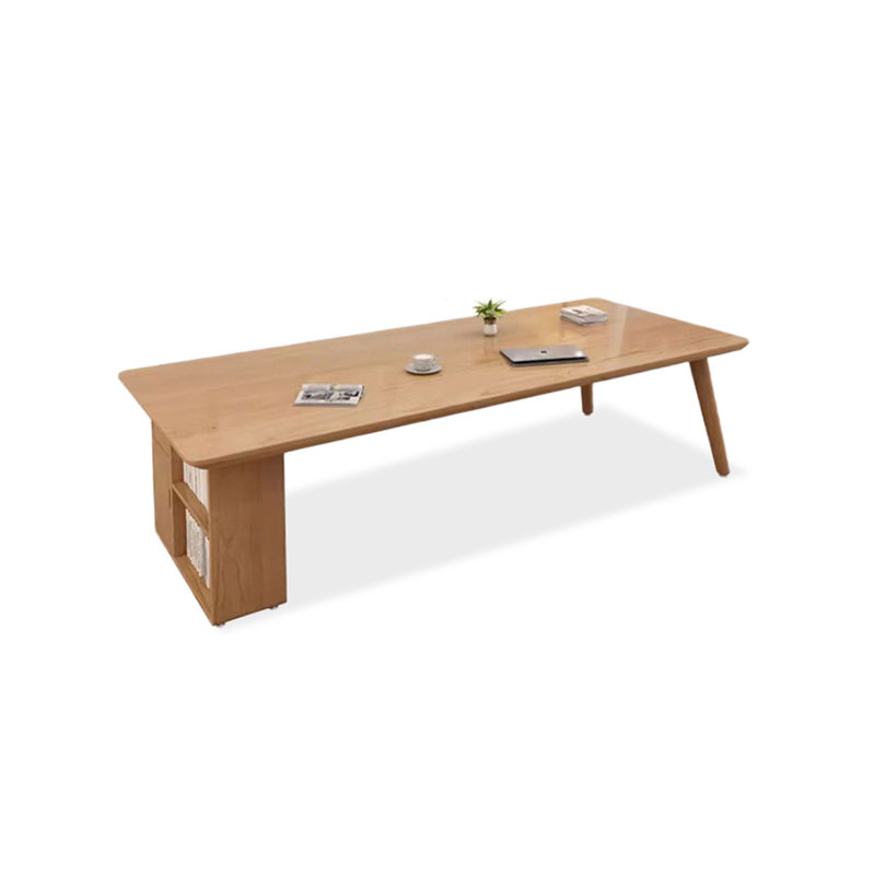 Bureau rectangulaire brun en bois massif avec 1 tiroir, H 29,5 po x l 70,9 po x P 31,5 po