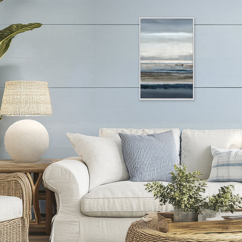 Shoreline Echoes Abstraction, giclée encadrée, design par Hannah Dawson, H 18 po x l 12 po