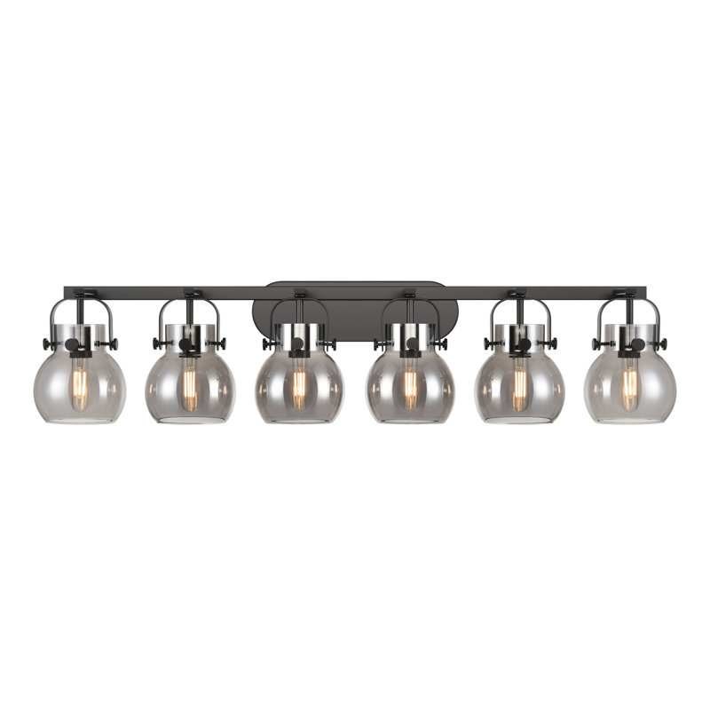 Skerry 6 - Light Dimmable Vanity Light, Smoke, Matte Black