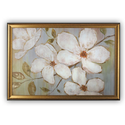 « white fleurs », reproduction d’art encadrée