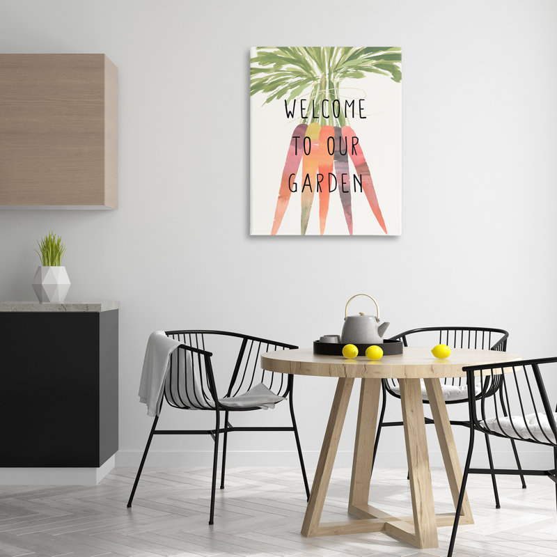 Welcome Garden with Carrots Canvas Wall Art by Annie Warren bp-822_CN, H 40 po x l 30 po