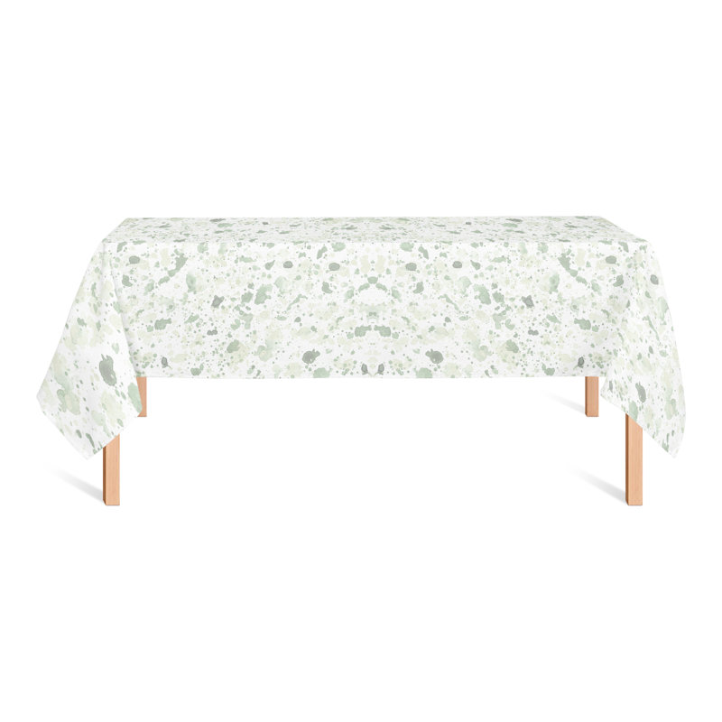 Ink Splatter Green 3 Tablecloth, Green