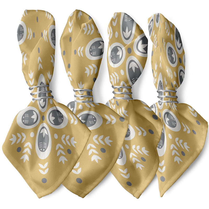Ensemble de serviettes 4 pièces Mazee, Jaune