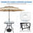 Outdoor Coffee Table Patio Square Bistro Table with Umbrella Hole
