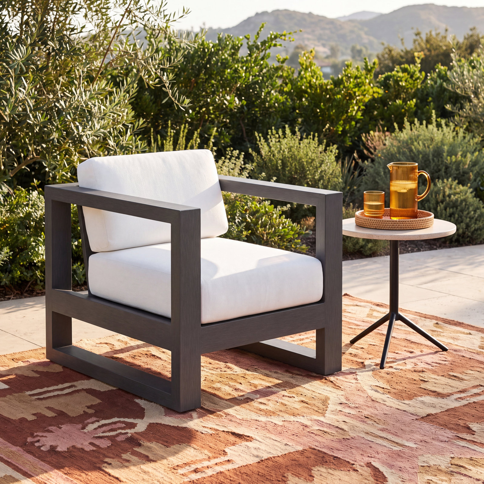 Georgie Aluminum Outdoor Lounge Chair , Sunbrella® Cushions Included, Cast Silver Sunbrella®