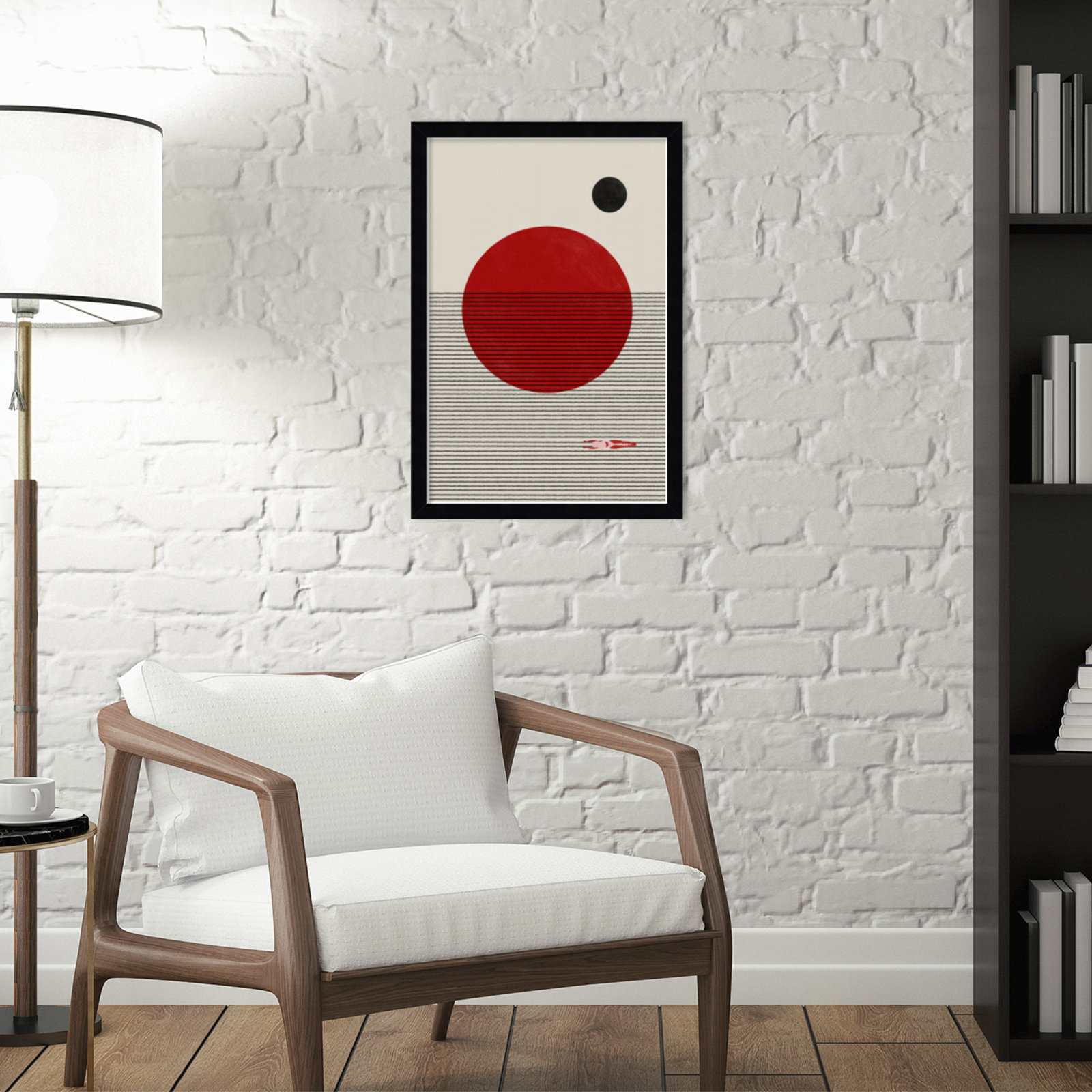 Swimming to You Print, Black, 21" H x 15" W x 1" D