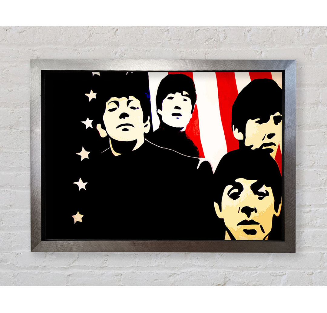 The Beatles American Flag - Einzelne Bilderrahmen Kunstdrucke