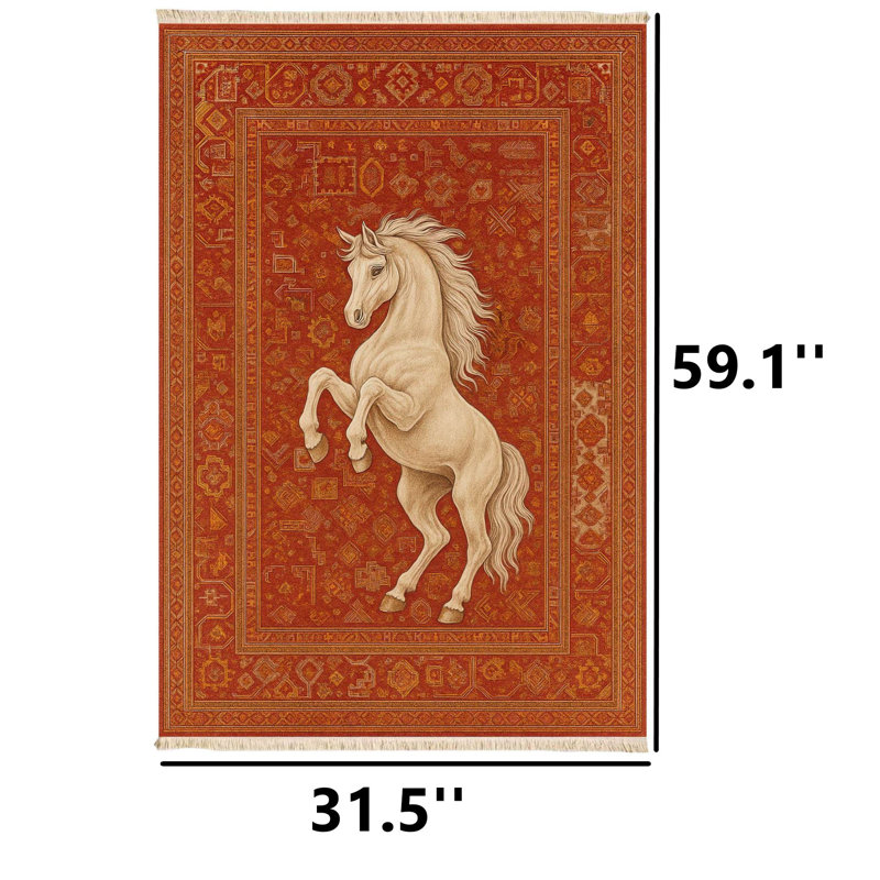 Tapis terre cuite traditionnel Vermillion Majestic