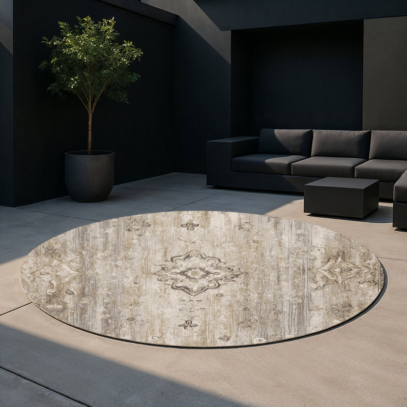Whispered Gleam Indoor And Outdoor Area Rug, Round 5'