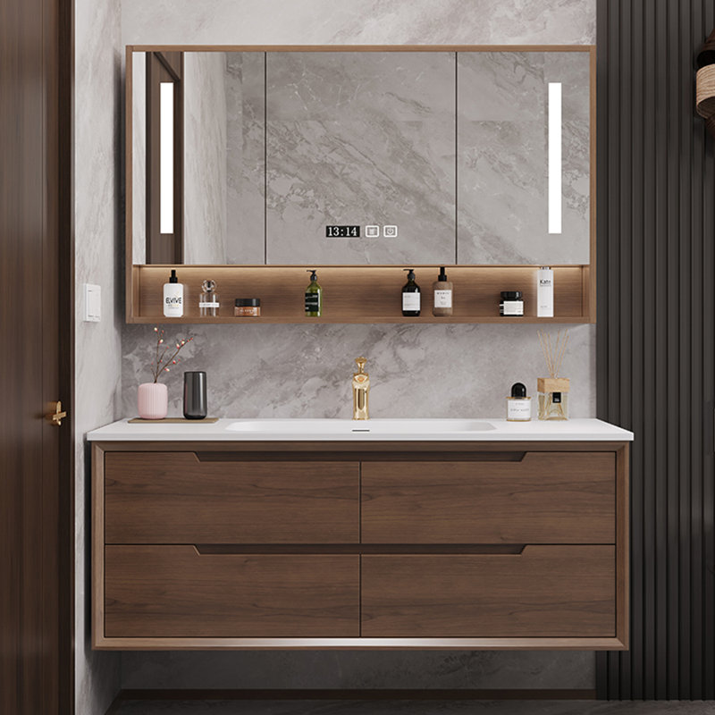 Armoire de salle de bain de style classique chinois, H 19,7 po x l 47,2 po x P 21,7 po