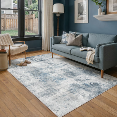 Elroy Modern Abstract Machine Washable Area Rug with Non-Slip Backing