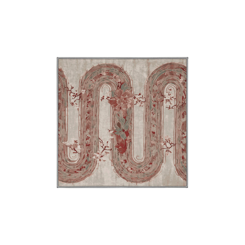 Machine Washable Brown Area Rug, Square 5'