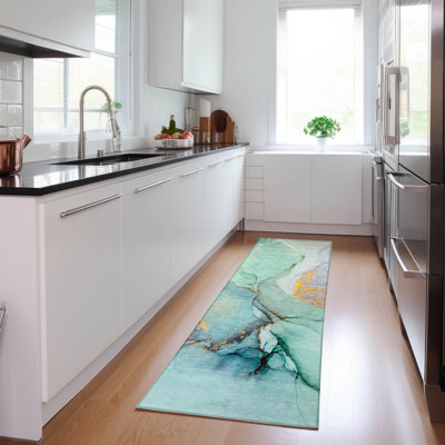 Alfonzo Machine-Washable Stain Resistant Abstract Area Rug