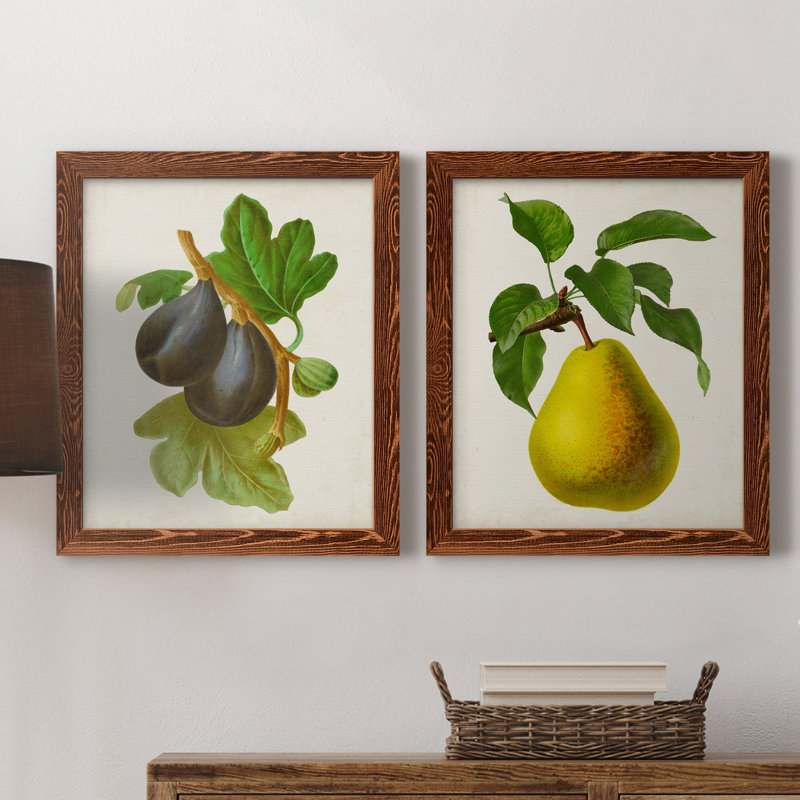 Antique Fruit VI - ensemble de 2 reproductions d'art sur toile, H 24 po x l 36 po x P 1,5 po, Toile avec cadre érable