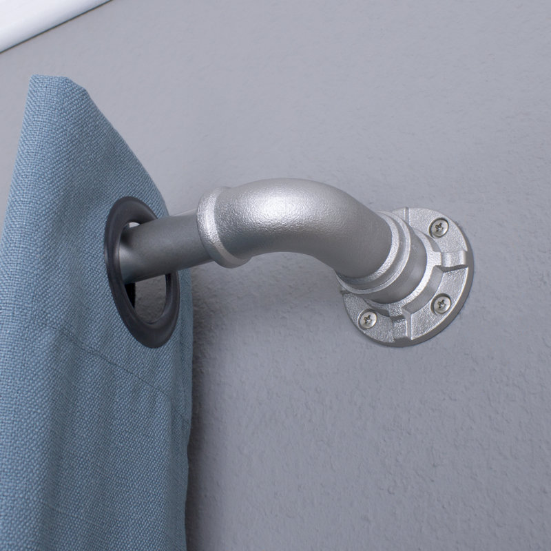 Tringle à rideaux simple réglable en métal Lovina, Argent, 36 à 72 po de largeur