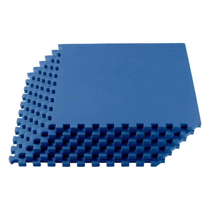 Blue 24" Interlocking EVA Foam Gym Floor Tiles, 3/4" Thick