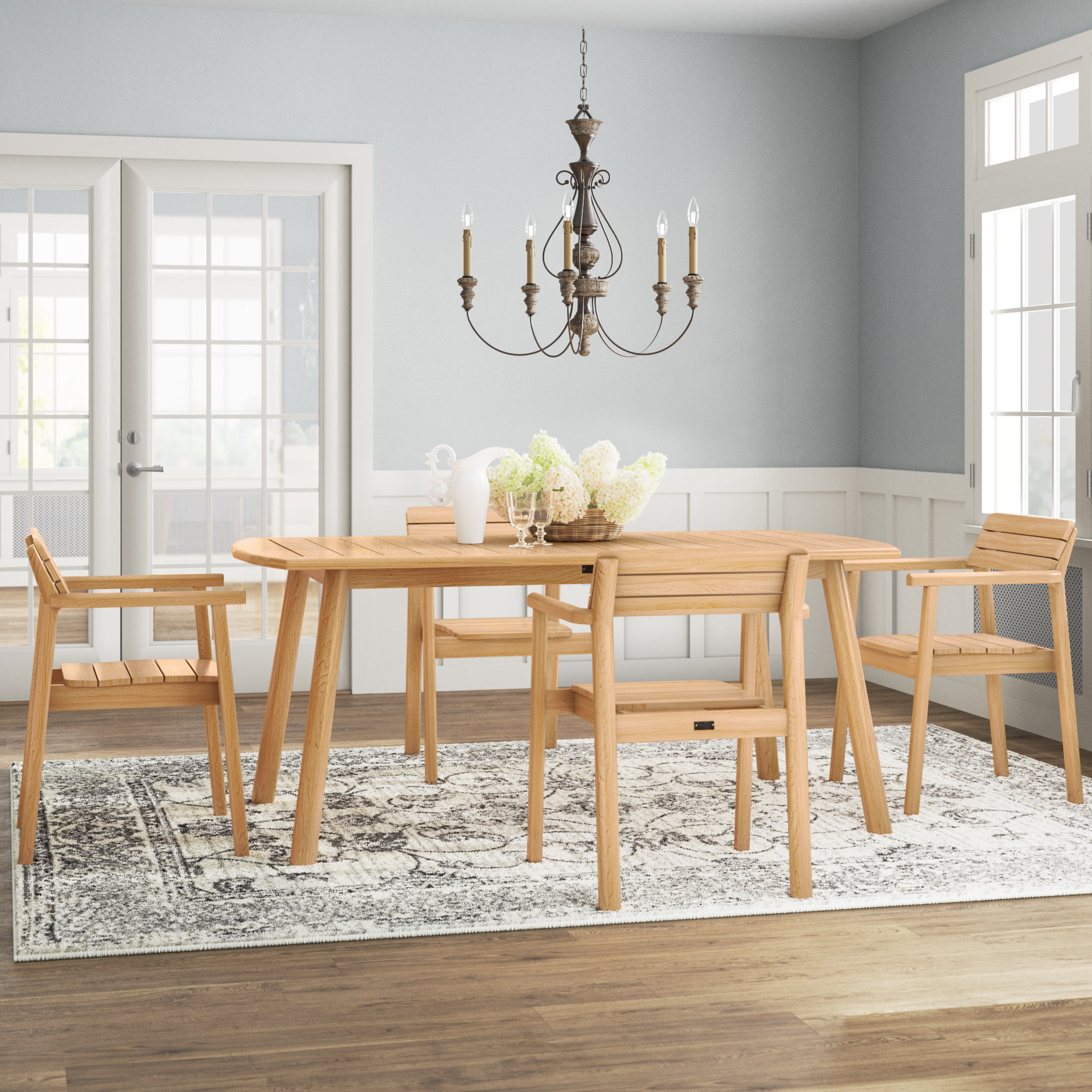 George Oliver Hadlyn 5 Piece Solid Wood Dining Set | Wayfair