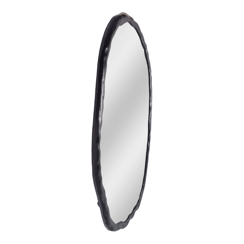 Miroir mural, ovale, contemporain, noir