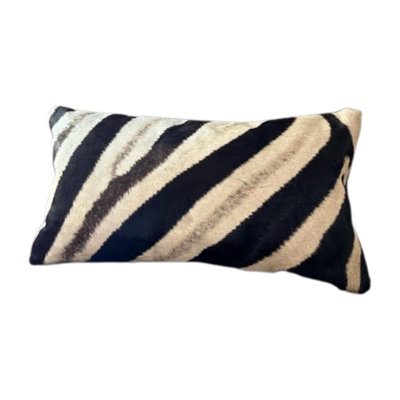 Real Zebra Skin Lumbar Pillow Cover 10X19"