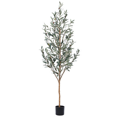 Adcock Artificial Olive Plants with Realistic Leaves and Natural Trunk, Fake Potted Tree Home Decor
