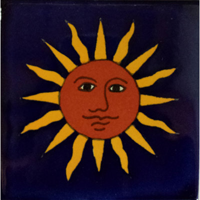 4.2" x 4.2" 9pcs TalaMex Sun Talavera Mexican Tile