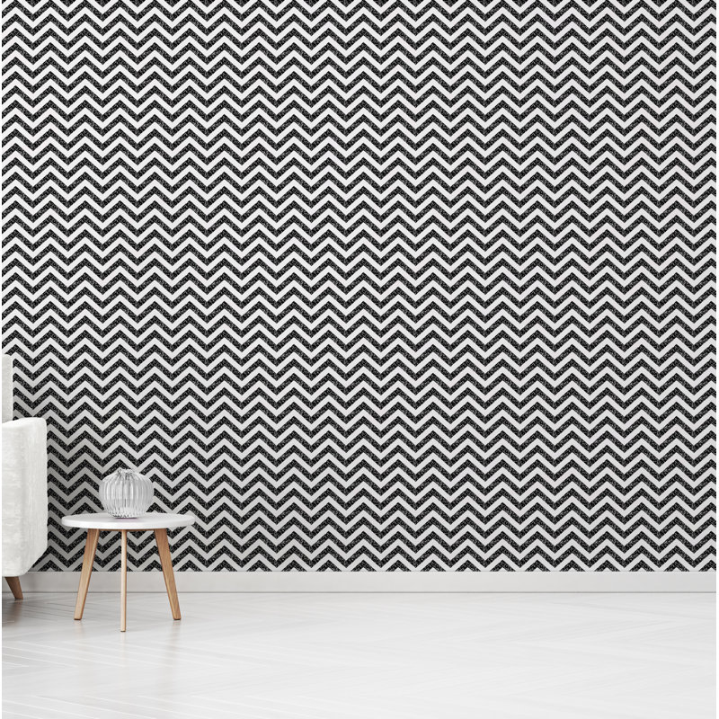 Panneau de papier peint adhésif Aphan, Noir / Blanc, l 24 po x L 48 po