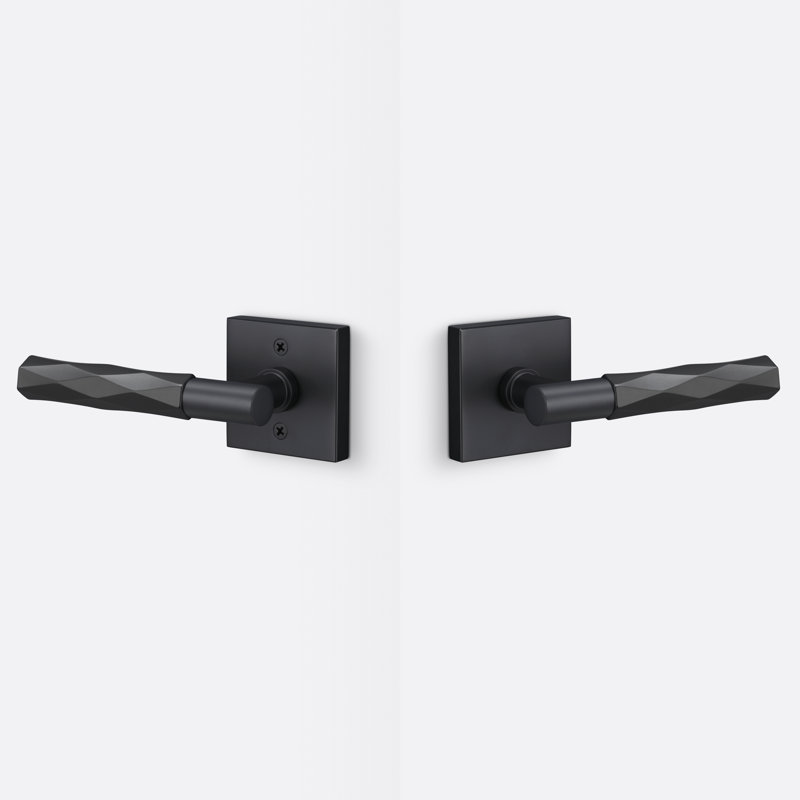 Aspra Square Passage Rosette, Vertex Grip, Matte Black