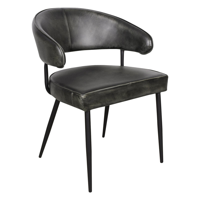Fauteuil en cuir noir vieilli 23 po Brisbane Dover, Noir vieilli