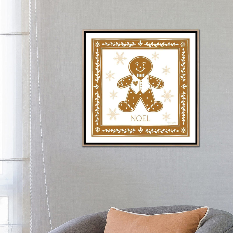 «Gingerbread Man», reproduction d'art sur toile encadrée, Beige, H 26 po x l 26 po