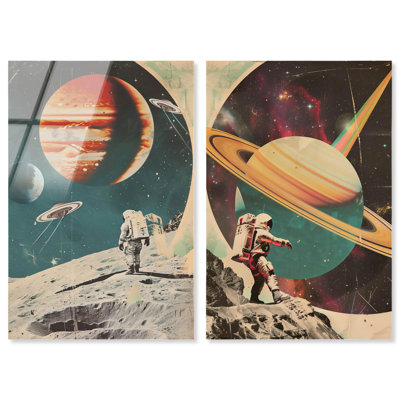Ensemble de deux affiches acryliques « Cosmic Voyage » pour la décoration murale, par Art Remedy, prêtes à  accrocher, 10 x 15