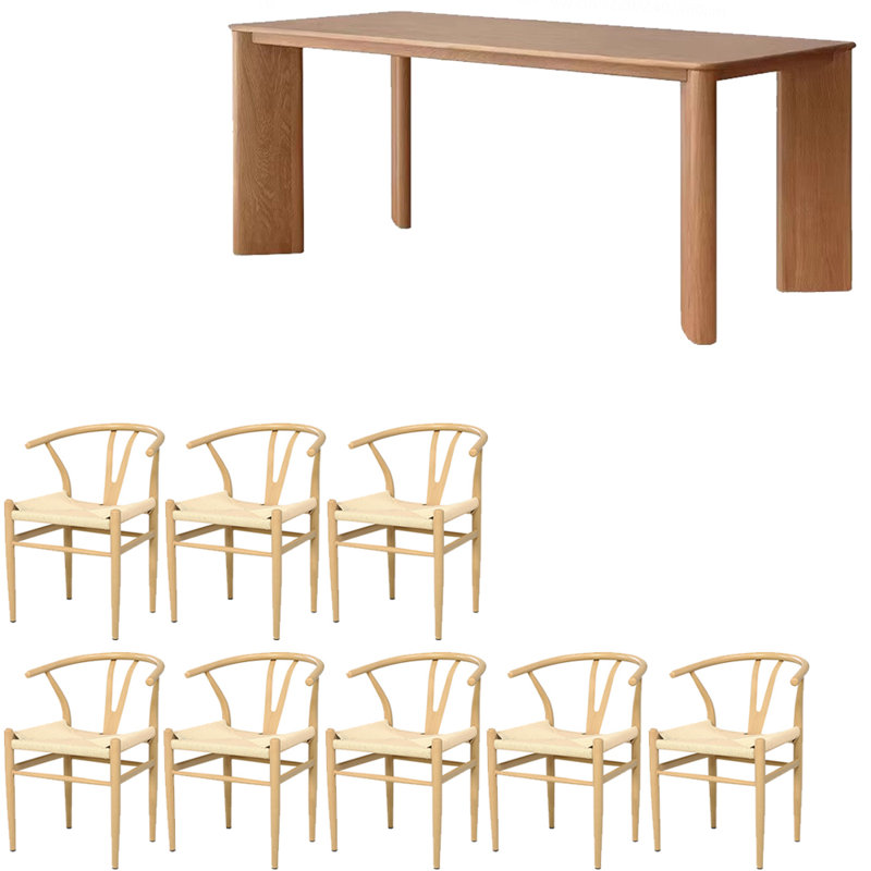 Ensemble de table de salle à manger simple en bois massif de style nordique, H 29,5 po x L 78,7 po x l 35,4 po