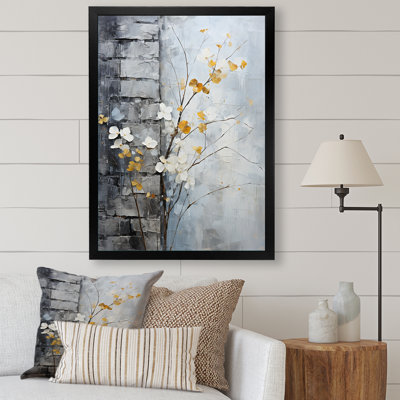 «Minimalist Granite Grape Leaves», reproduction sur toile