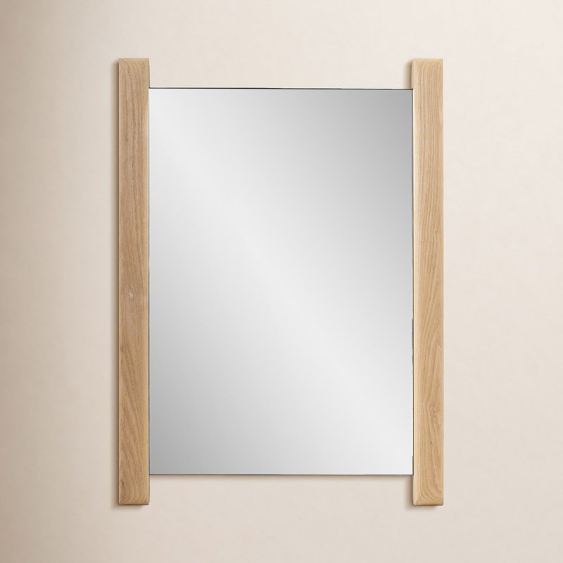 Angeles Solid Wood Rectangle Mirror, 22" x 16"