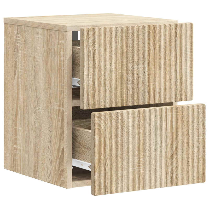 33cm W Manufactured Wood Bedside Table, Sonoma Oak