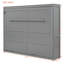 Lit escamotable double pleine grandeur, gris-832066586-832066587