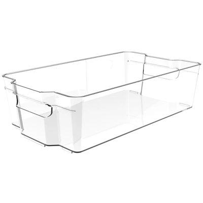 Clear Freezer Storage Organizer Bins, Set of 4, Stackable Refrigerator Containers