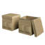 Repose-pieds Charboneau avec poches de rangement - Repose-pieds pliables de 15 pouces ou rangement pour chambre à coucher, salon ou dortoir, ensemble de 2, beige-113900483