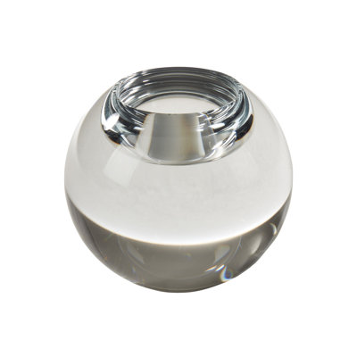 Porte-bougie sphérique en cristal transparent