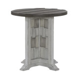 Brilie Round Chairside Table w/ Heavy Distressing
