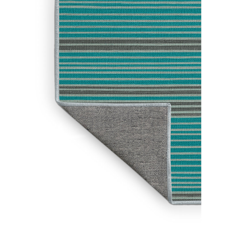  Tapis lavable rayé gris clair Aqua, Rectangulaire 2 pi x 3 pi