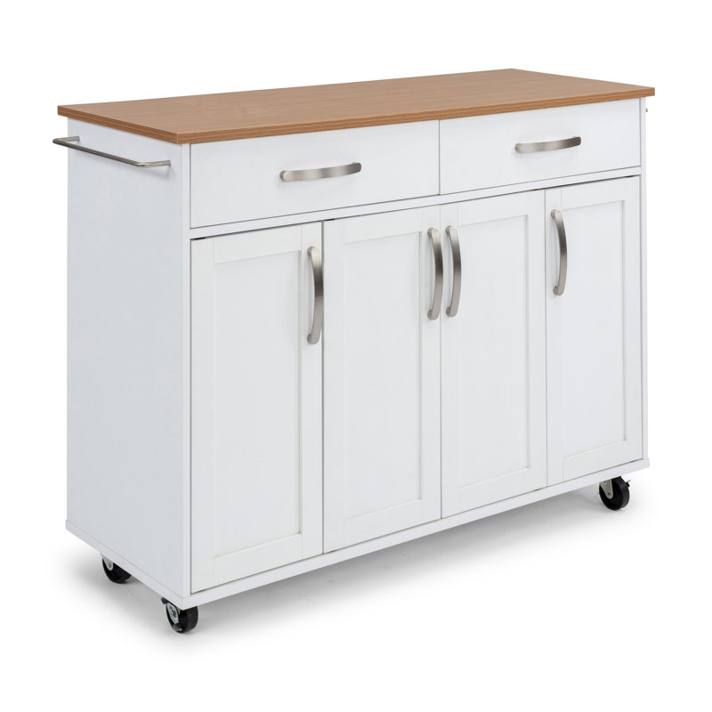 Moretown Wood Kitchen Cart, White