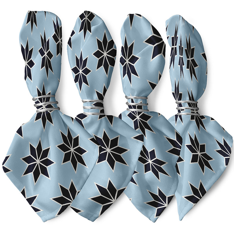 Ensemble de serviettes 4 pièces Noël stars, Bleu pâle