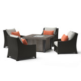 Deco 5 Piece Fire Pit Set with Cushions