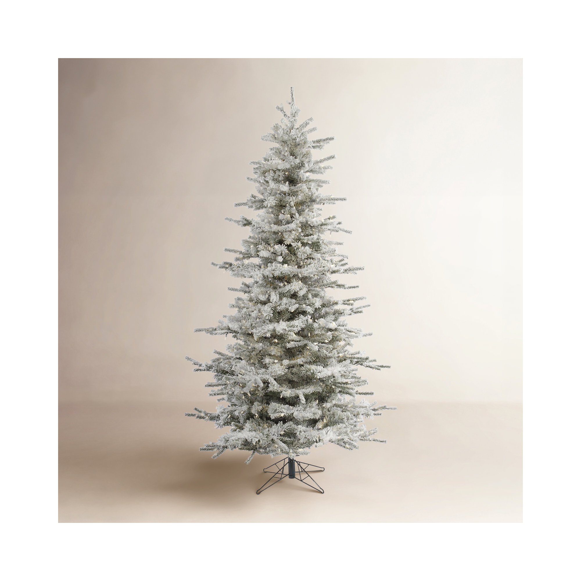 Flocked Slim Fir Artificial Christmas Tree, 8.5' H