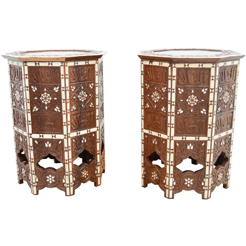 Syrian Glass End Table, Brown
