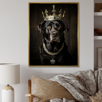 «Crowned Royal Labrador Dog I», art mural chien