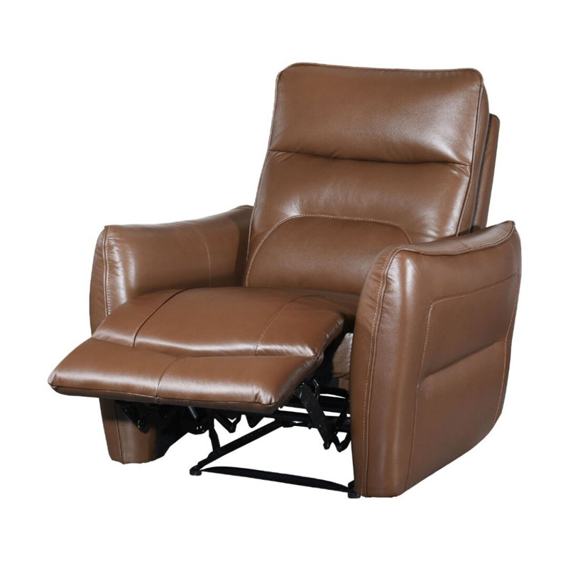 Contemporary Style Caramel Brown Finish Power Recliner Flare Welt Trim Arms Single Power Primary Living Room, Brown,Caramel