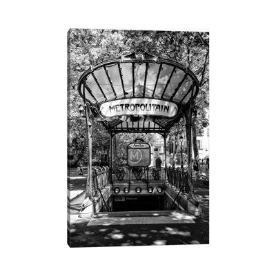 Black Montmartre Series - Abbesses Metropolitain by Philippe Hugonnard - Print on Canvas